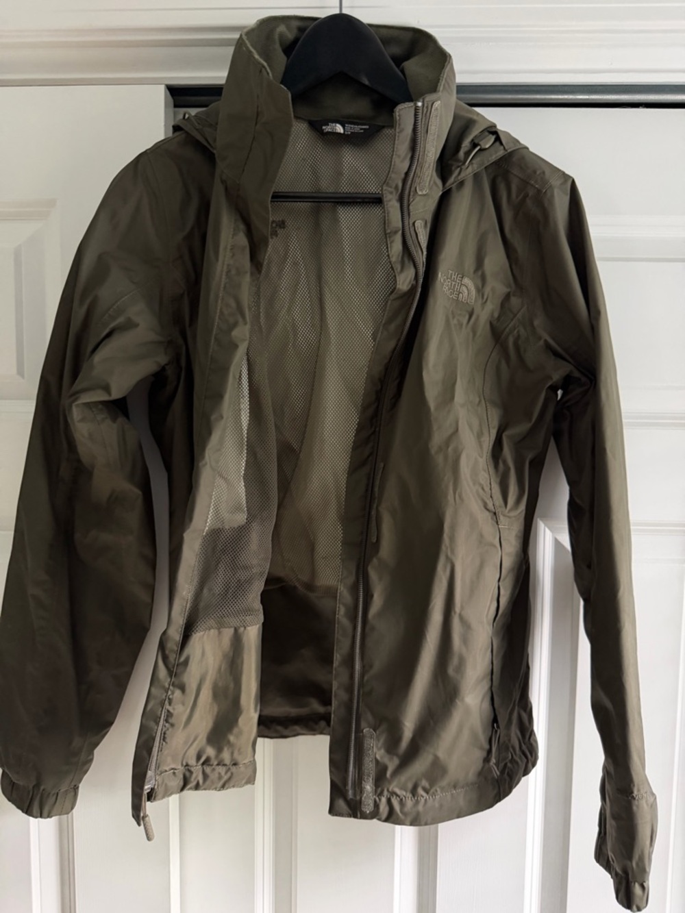 The North Face Olive Green rain coat